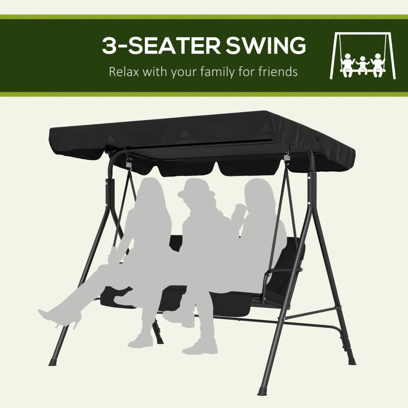 Outsunny Three-Seater Garden Swing Chair