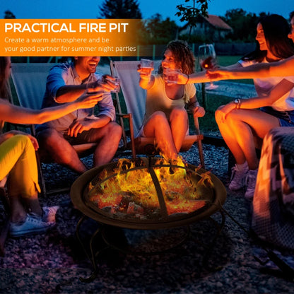 Outsunny Metal Firepit Bowl Outdoor Round Fire Pit