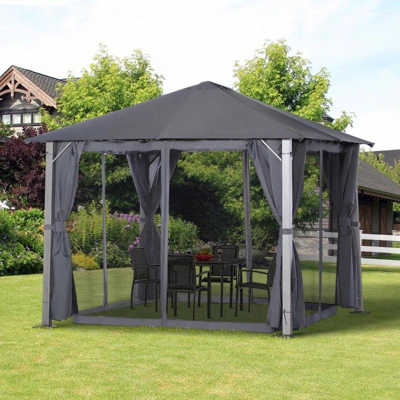 Outsunny 3(m) x 3(m) Garden Outdoor Soft Top Gazebo Steel Frame