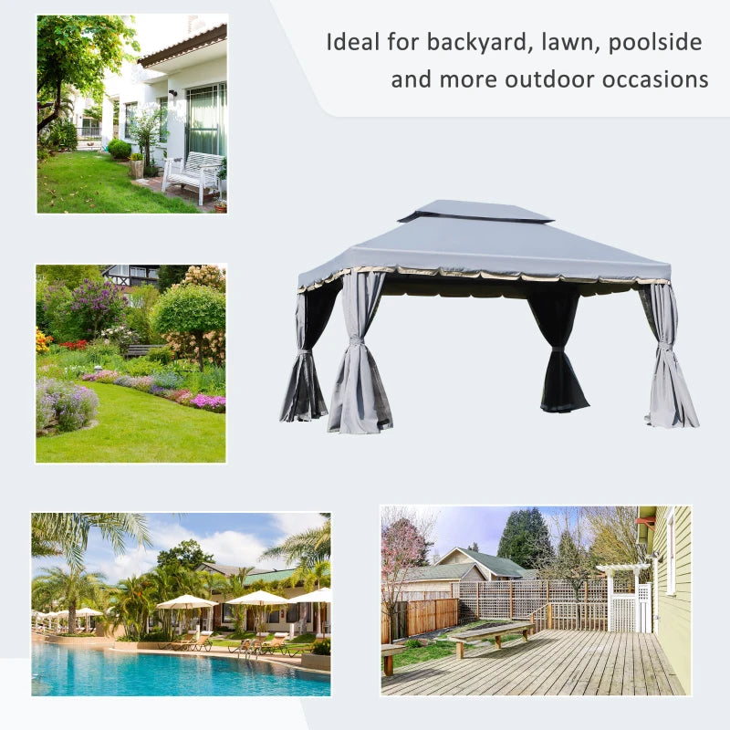 Outsunny 3 x 4m Aluminium Garden Gazebo