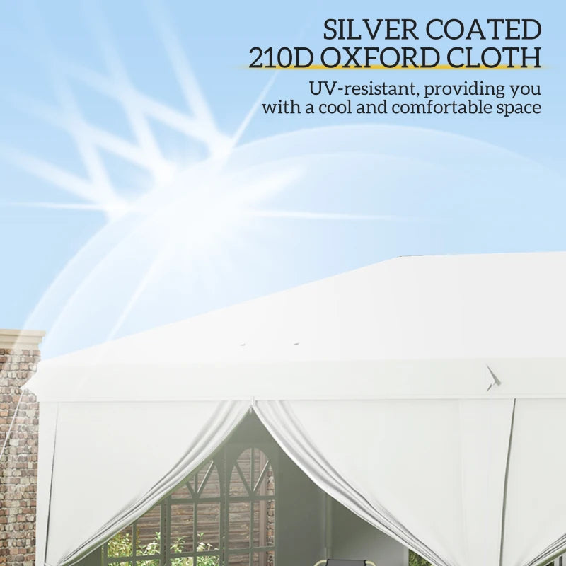 Outsunny 3 x 6 m Pop Up Gazebo with Sides and Windows