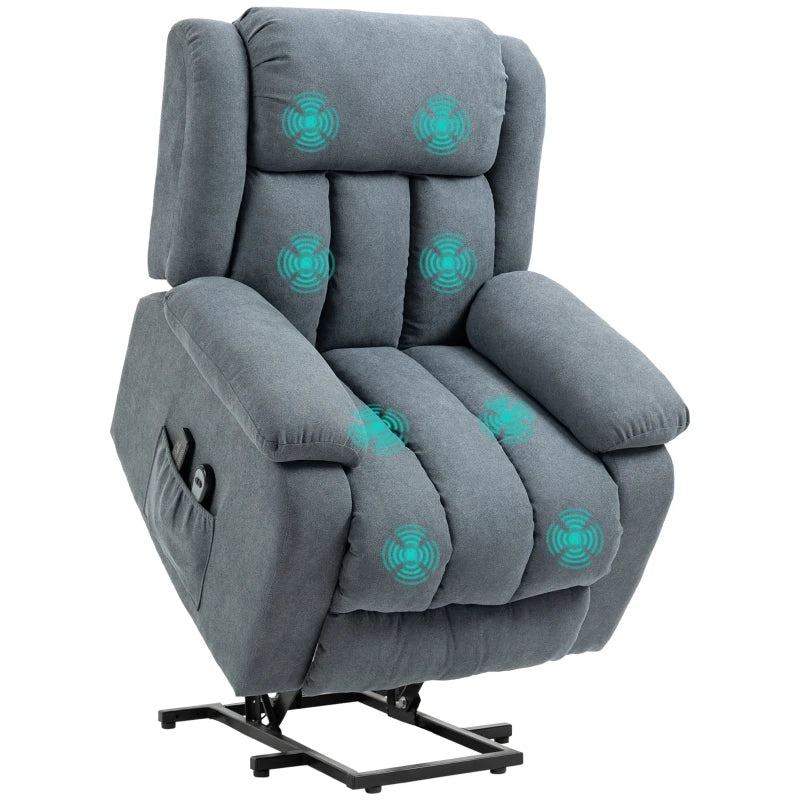 HOMCOM Oversized Riser and Recliner Chairs for the Elderly with 8 Vibration Massage