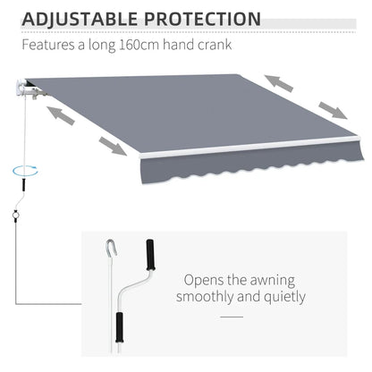 Outsunny Manual Retractable Awning 4m x 3m