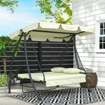 Outsunny 3 Seater Garden Swing Chair with Tilting Canopy