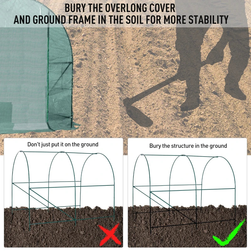 Outsunny Reinforced Walk in Polytunnel Greenhouse with Roll Up Door