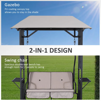 Outsunny Outdoor Garden 2 Seater Canopy Swing Chair Seat