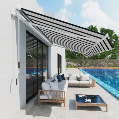 Outsunny Manual Retractable Awning 4x3m