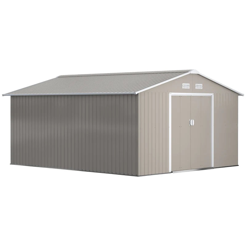 Outsunny 13 x 11ft Garden Metal Storage Shed