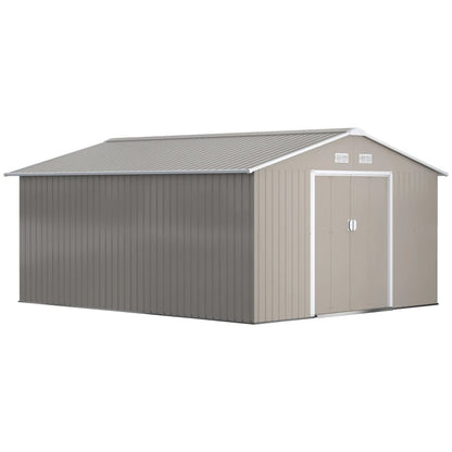 Outsunny 13 x 11ft Garden Metal Storage Shed