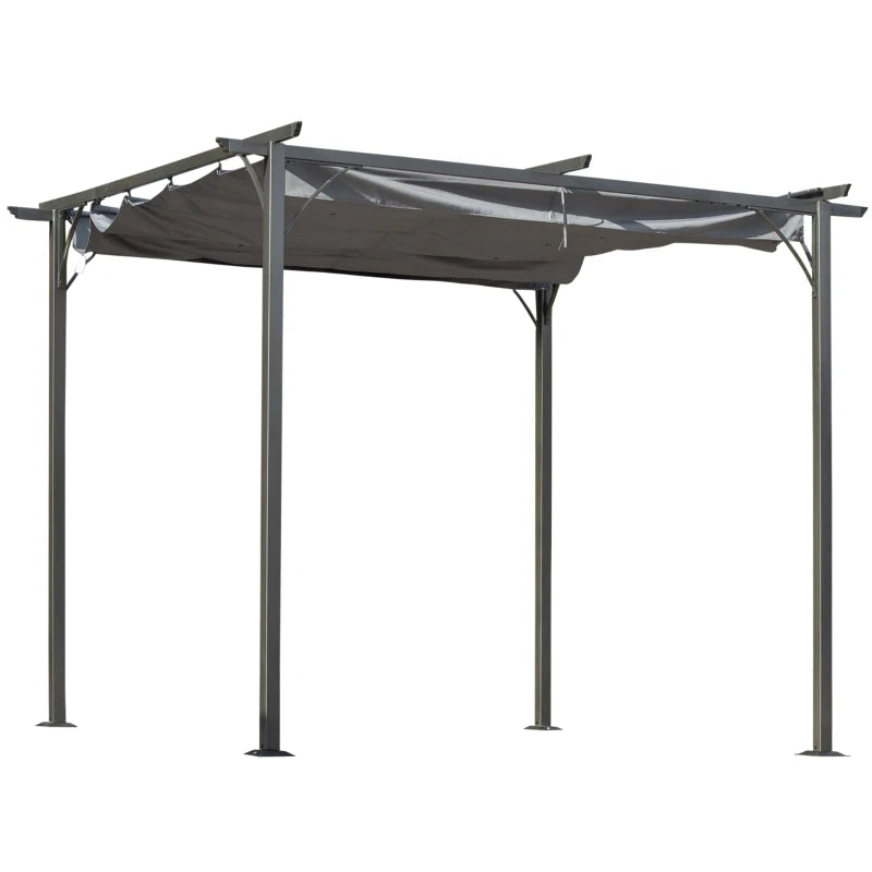 Outsunny 3 x 3(m) Metal Pergola with Retractable Roof