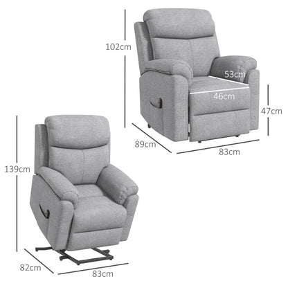 HOMCOM Power Lift Chair Electric Riser Recliner for Elderly with Massage