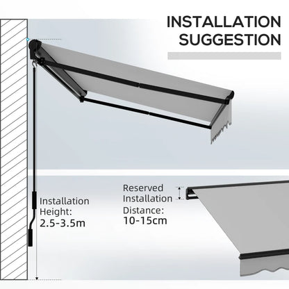 Outsunny 3 x 2m Aluminium Frame Electric Awning