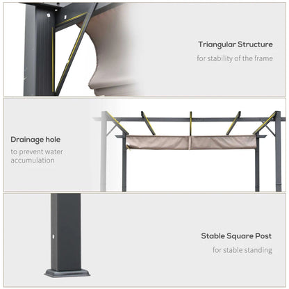 Outsunny 3 x 3(m) Aluminium Pergola Canopy