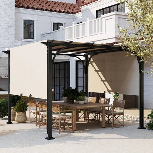 Outsunny 3 x 3(m) Outdoor Retractable Pergola Gazebo