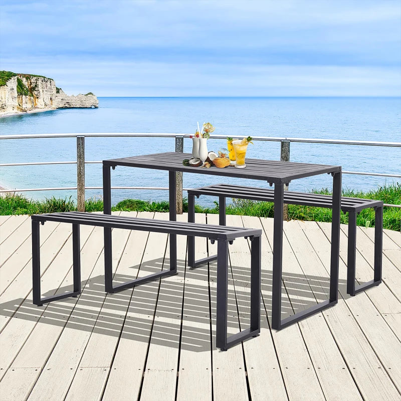 Outsunny Outdoor 3 PCs Metal Picnic Table