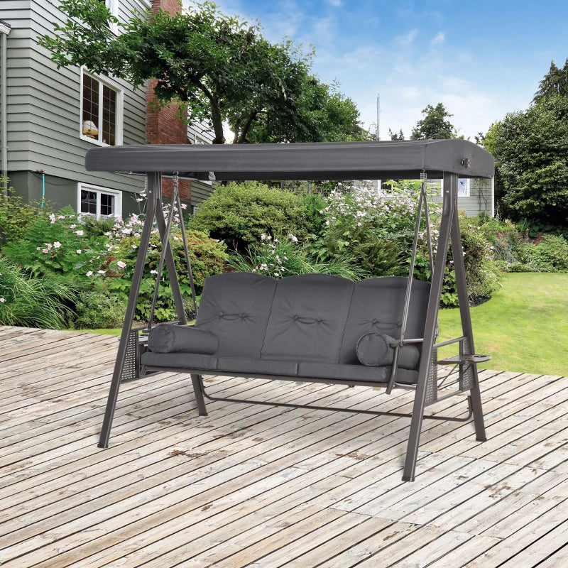 Outsunny 3 Seater Garden Swing Chair Outdoor Hammock Bench