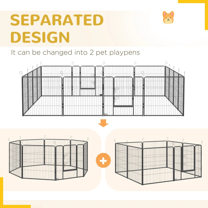 PawHut 16 Panels Heavy Duty Puppy Playpen