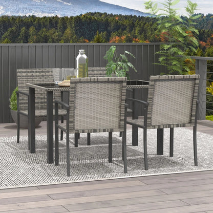 Outsunny Outdoor Rattan Dining Set 5 Pieces