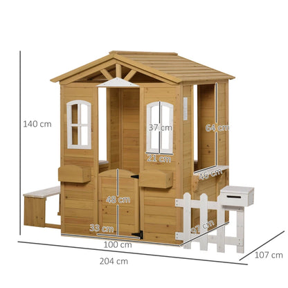 Outsunny Wooden Outdoor Playhouse