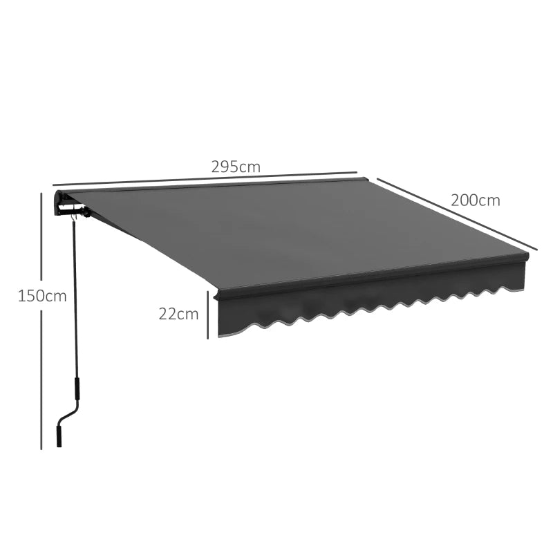 Outsunny 3 x 2m Aluminium Frame Electric Awning