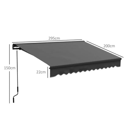 Outsunny 3 x 2m Aluminium Frame Electric Awning