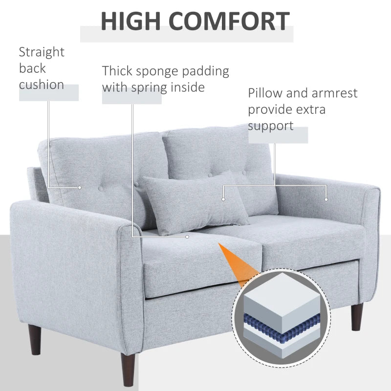 HOMCOM 2 Seat Sofa Double Sofa Loveseat