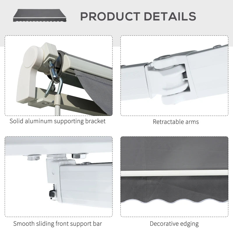 Outsunny 395m x 2.5m Manual Awning Window