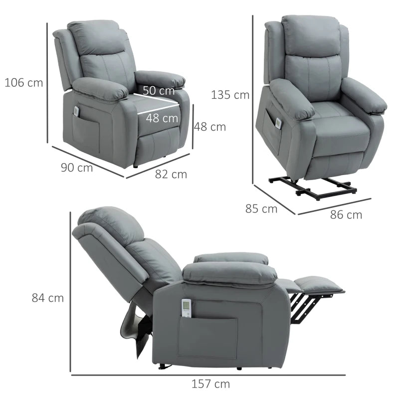 HOMCOM Electric Power Lift Recliner Chair Vibration Massage