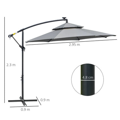 Outsunny 3(m) Cantilever Banana Parasol