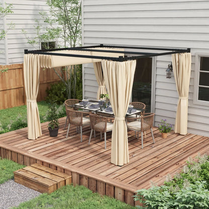 Outsunny 3 x 3m Moving Canopy Metal Pergola