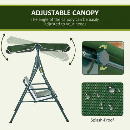 Outsunny 3-Seat Swing Chair Garden Swing Seat with Adjustable Canopy for Patio