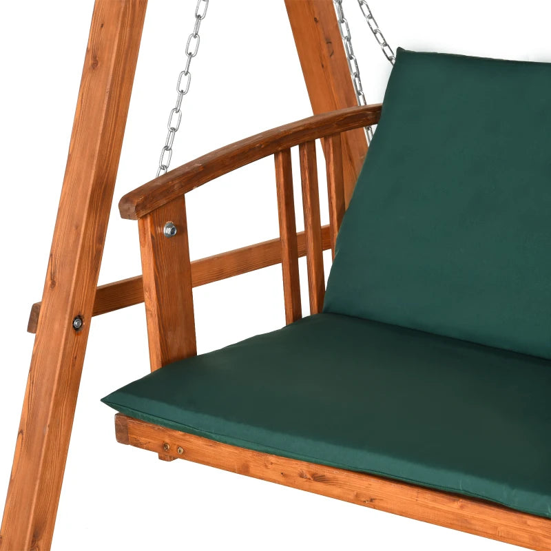 Outsunny 3 Seater 2-in-1 Wooden Garden Swing / Hammock