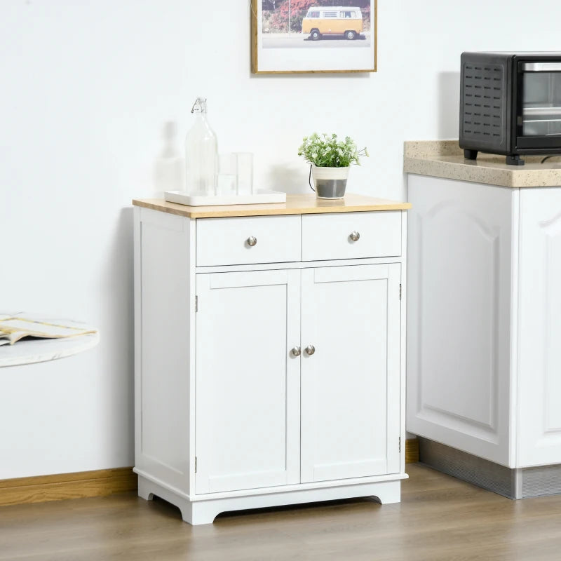 HOMCOM Kitchen Floor Cabinet Side Storage Cupboard