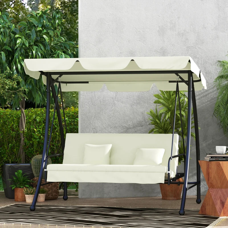 Outsunny 3 Seater Garden Swing Chair with Tilting Canopy