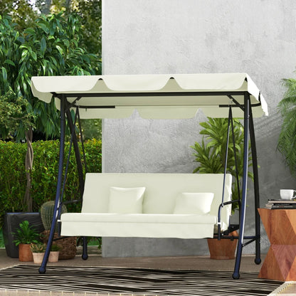 Outsunny 3 Seater Garden Swing Chair with Tilting Canopy