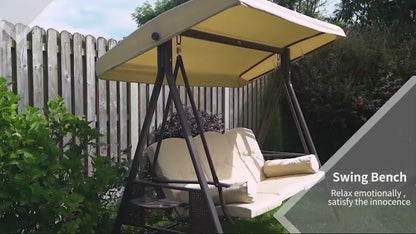 Outsunny Swing Chair Hammock Chair 3 Seater Canopy