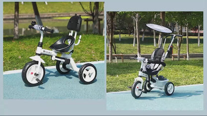 HOMCOM 6 in 1 Tricycle for Kids with 5-point harness straps