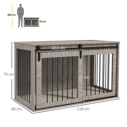 PawHut Dog Crate Furniture with Removable Cushion