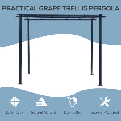 Outsunny 3 x 3m Pergola Trellis for Climbing Plants