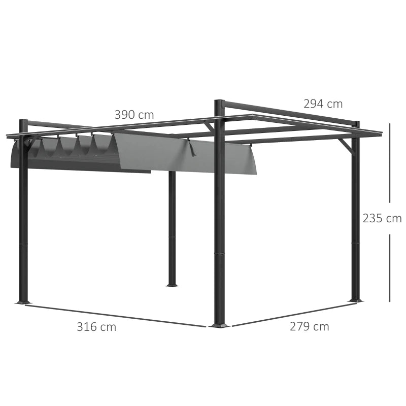 Outsunny 3x4m Retractable Pergola