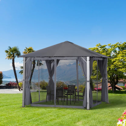 Outsunny 3(m) x 3(m) Garden Outdoor Soft Top Gazebo Steel Frame