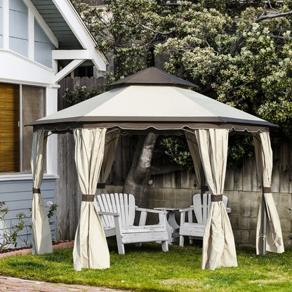 Outsunny 3.4m Hexagonal Metal Gazebo