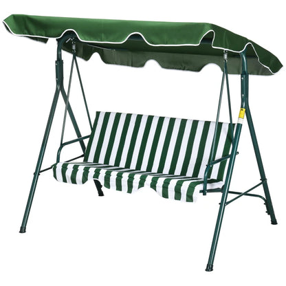 Outsunny 3-Seat Swing Chair Garden Swing Seat with Adjustable Canopy for Patio