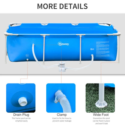 Outsunny Steel Frame Pool with Filter Pump, Filter Cartridge