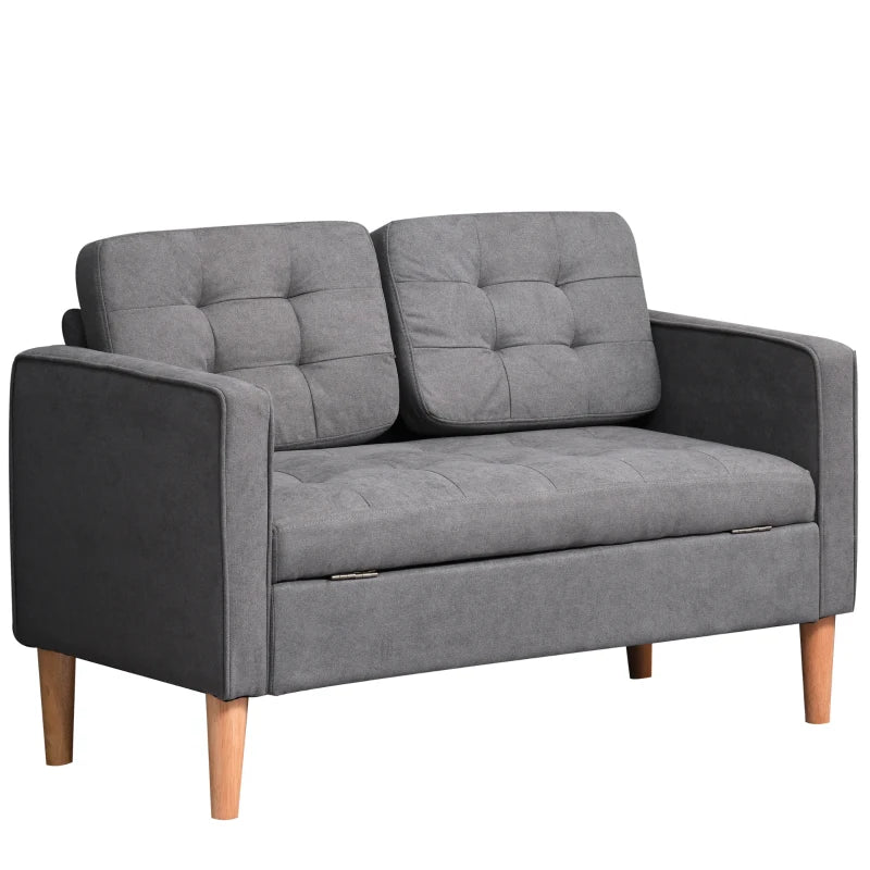 HOMCOM Modern 2 Seater Sofa with Hidden Storage