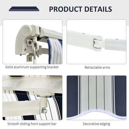 Outsunny Manual Retractable Awning 3.5 x 2.5m