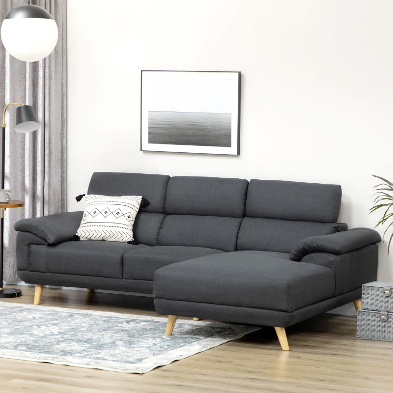 HOMCOM 3 Seater Corner Sofas for Living Room