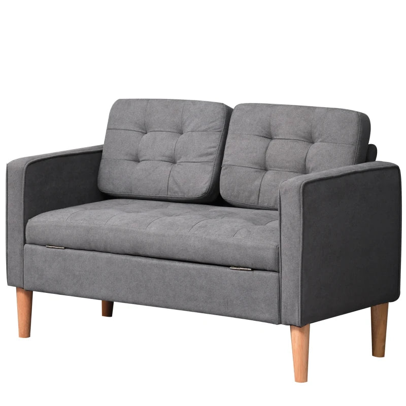 HOMCOM Modern 2 Seater Sofa with Hidden Storage