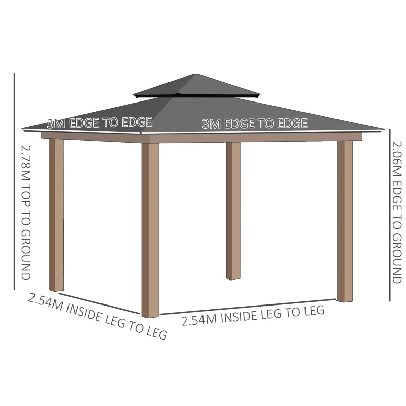 Outsunny 3x3m Outdoor Gazebo