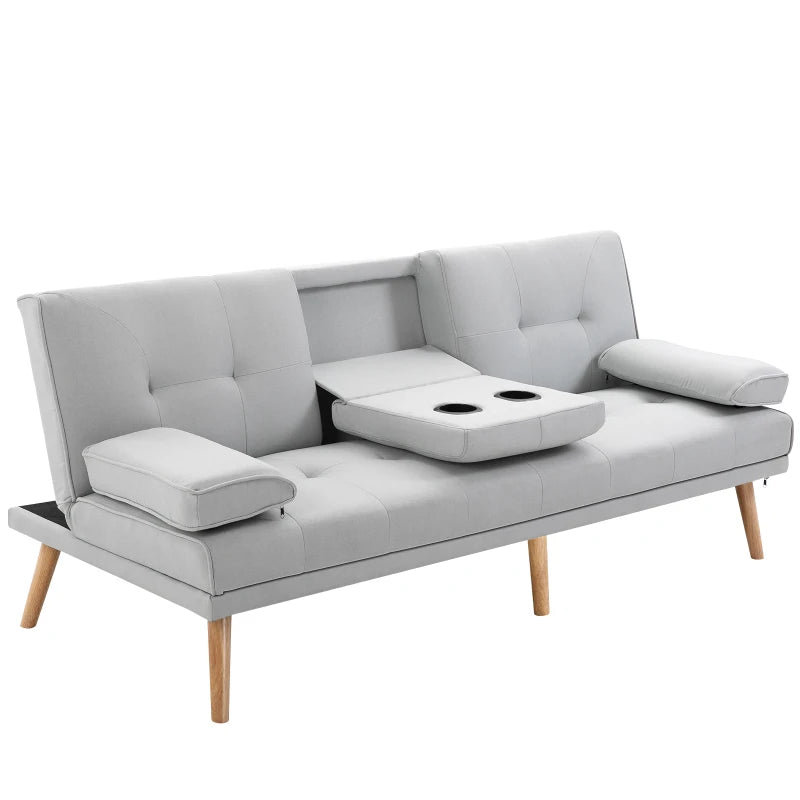 HOMCOM 3 Seater Sofa Bed Scandinavian Style